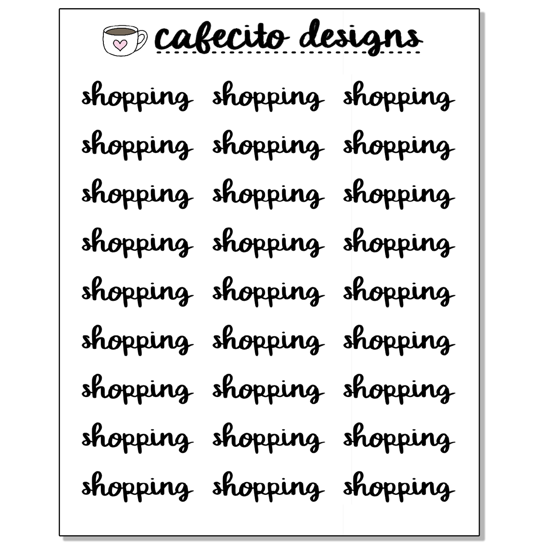 SHOPPING - Script Sticker