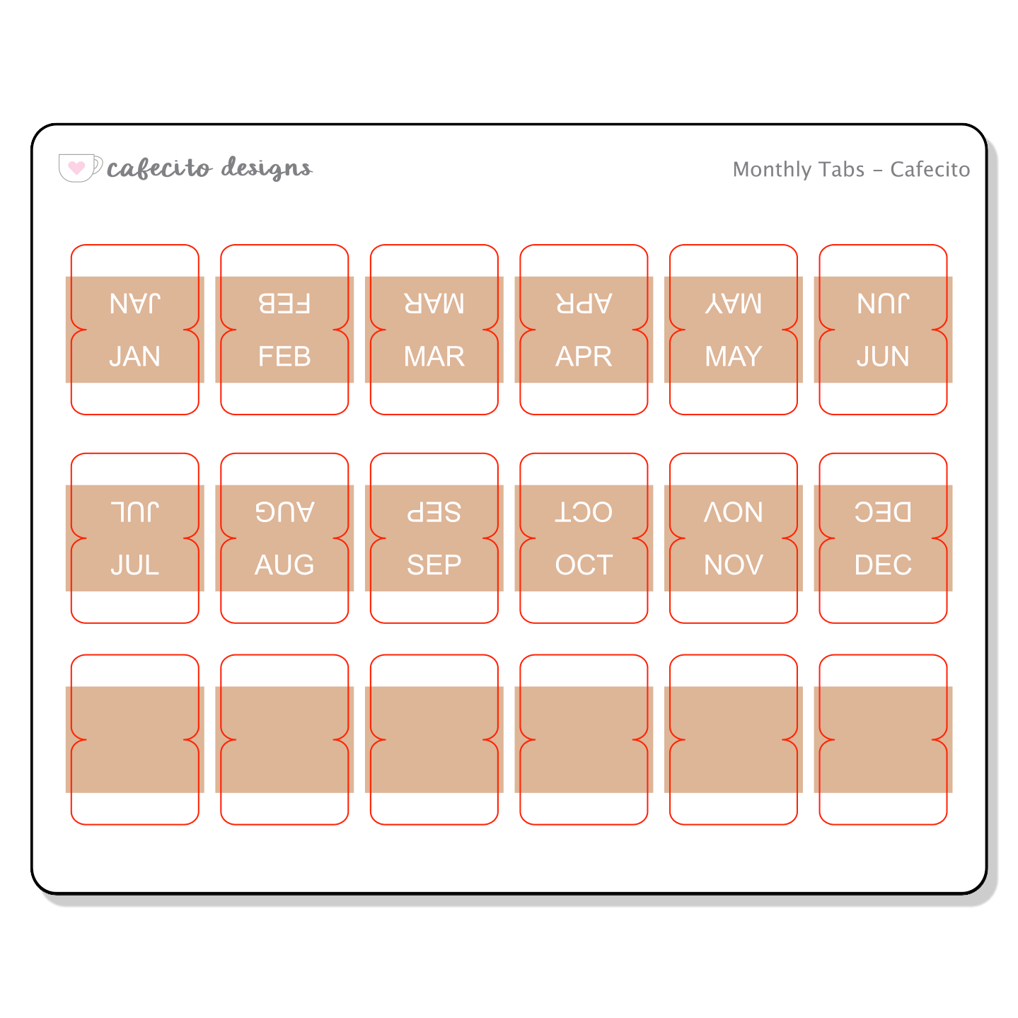 Monthly Tabs Sticker Sheet