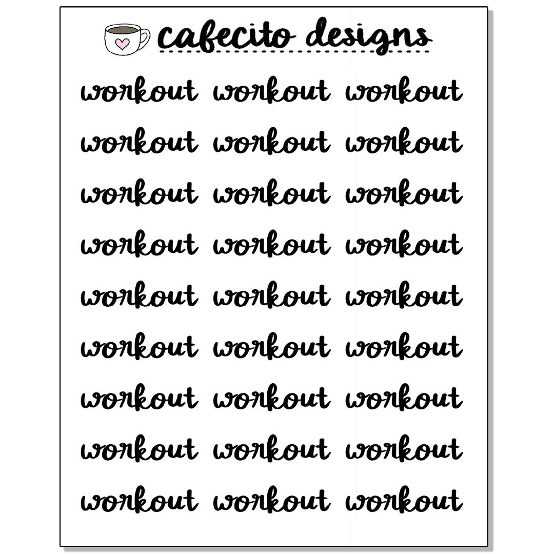 WORKOUT - Script Sticker