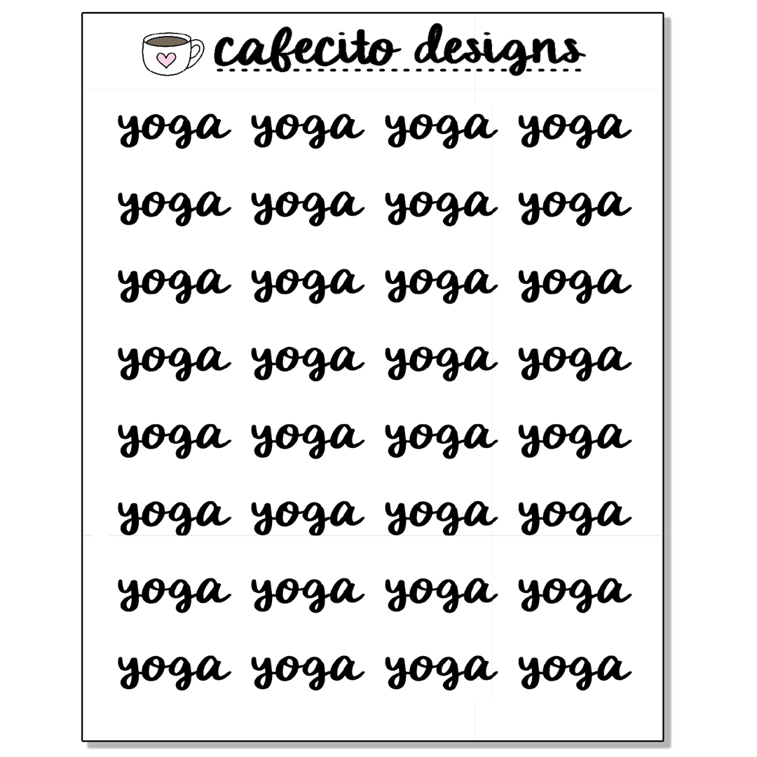 YOGA - Script Sticker