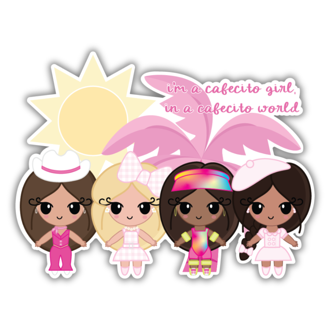 Cafecito Girl - Die Cut Sticker