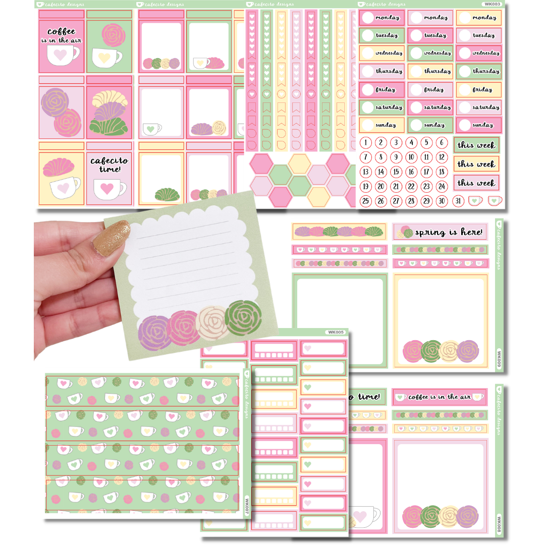 Spring with Cafecito - Sticker Kit