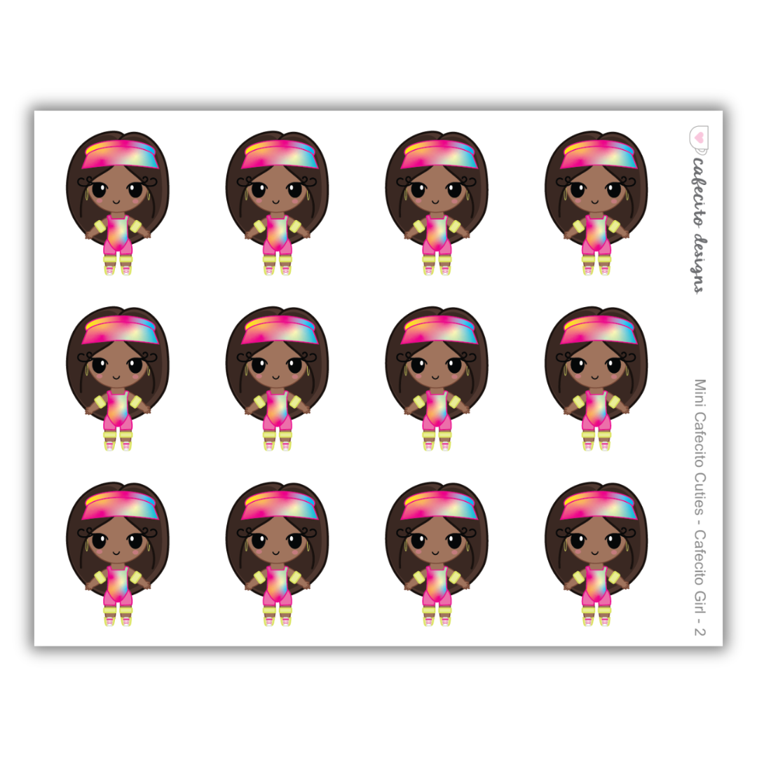 Cafecito Girl - Cafecito Cuties -  Mini Deco Sticker Sheet