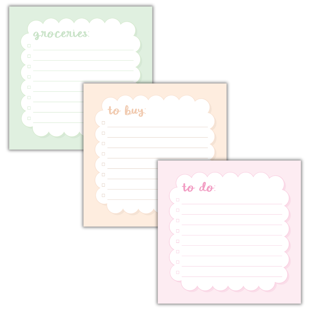 To Buy, To Do, Groceries -  Sticky Notes Bundle