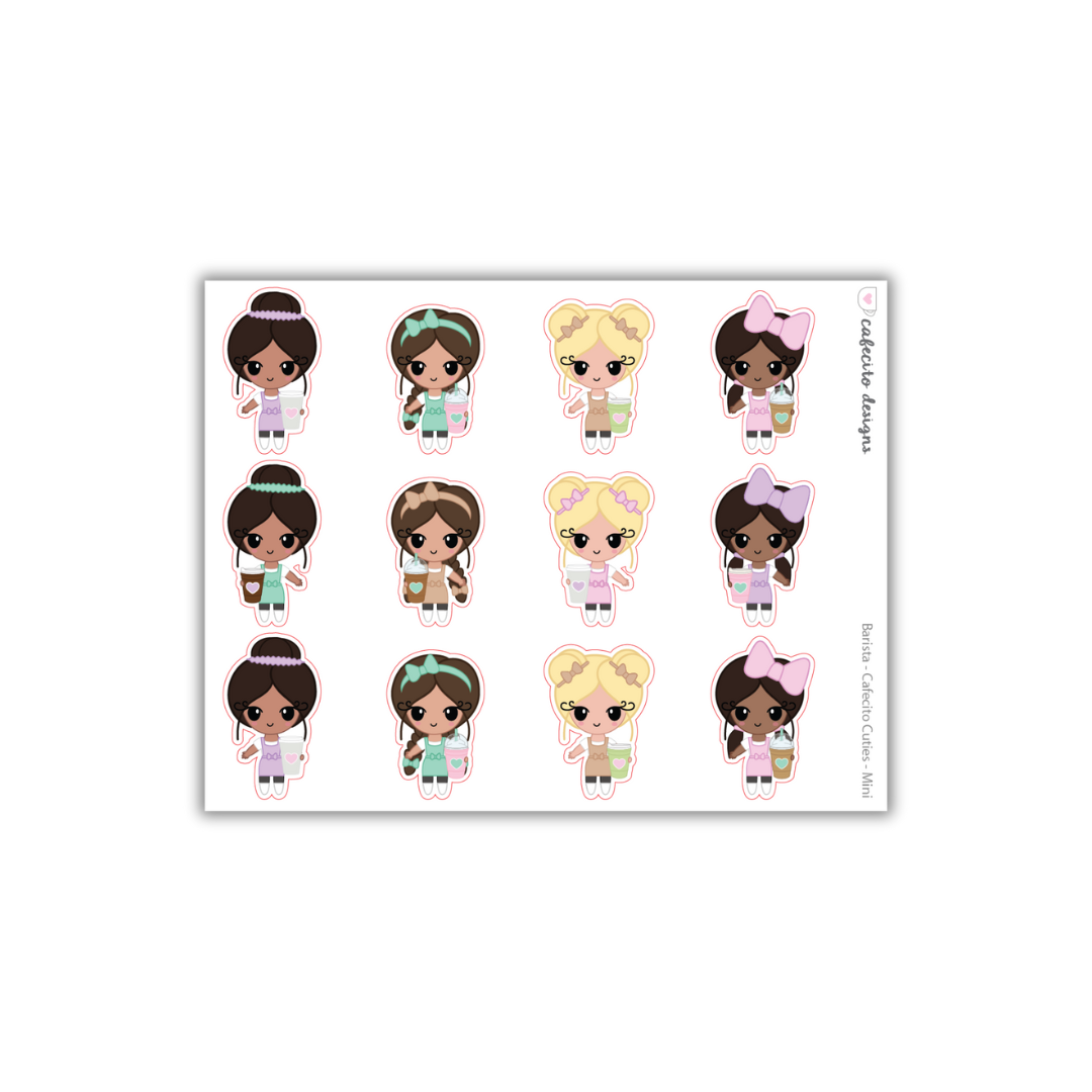Barista - Cafecito Cuties - Mini Deco Sticker Sheet