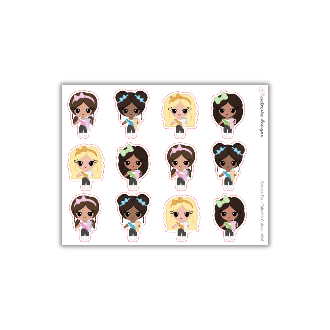Boujee Era - Cafecito Cuties - Mini Deco Sticker Sheet