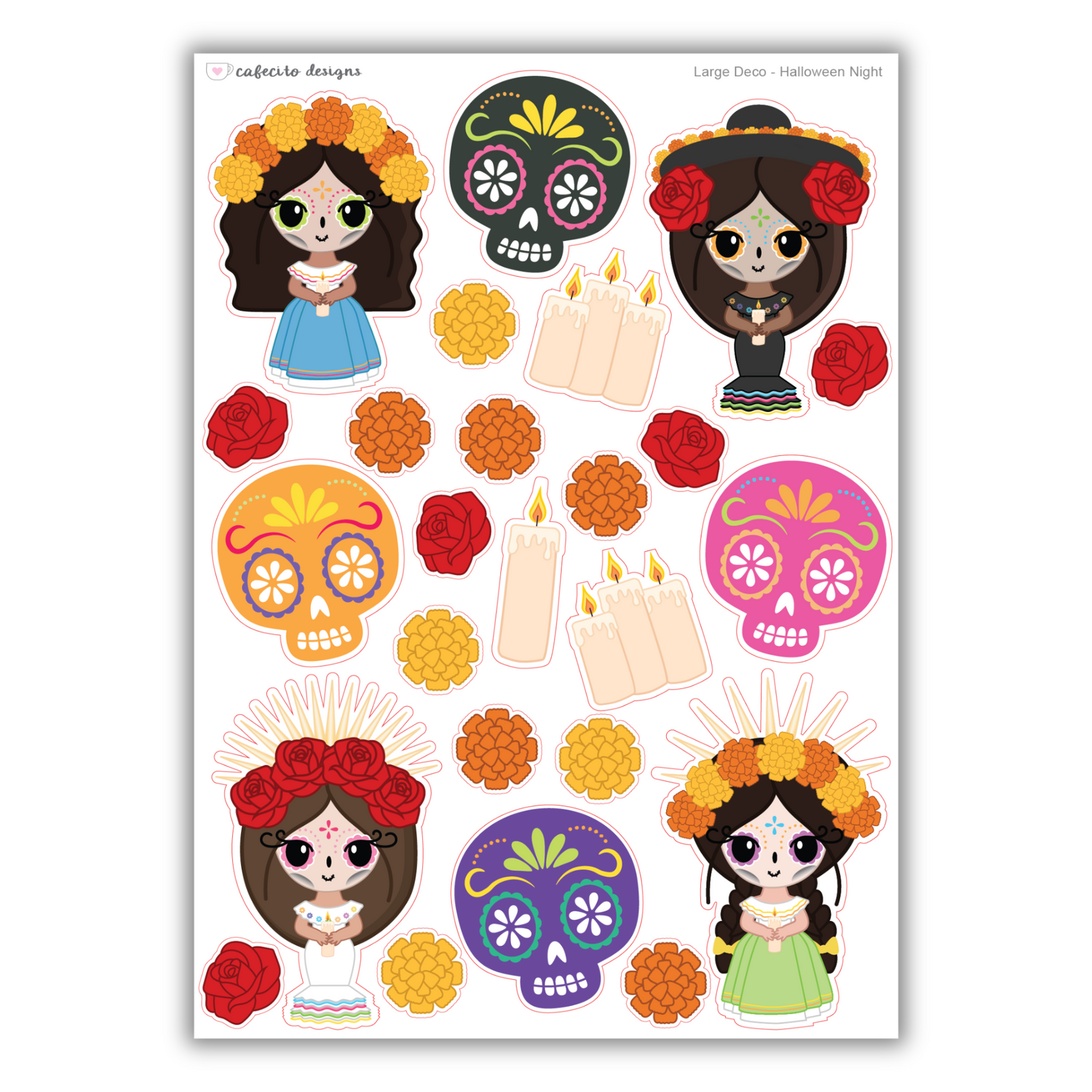 Dia de los Muertos -  Large Deco Sticker Sheet