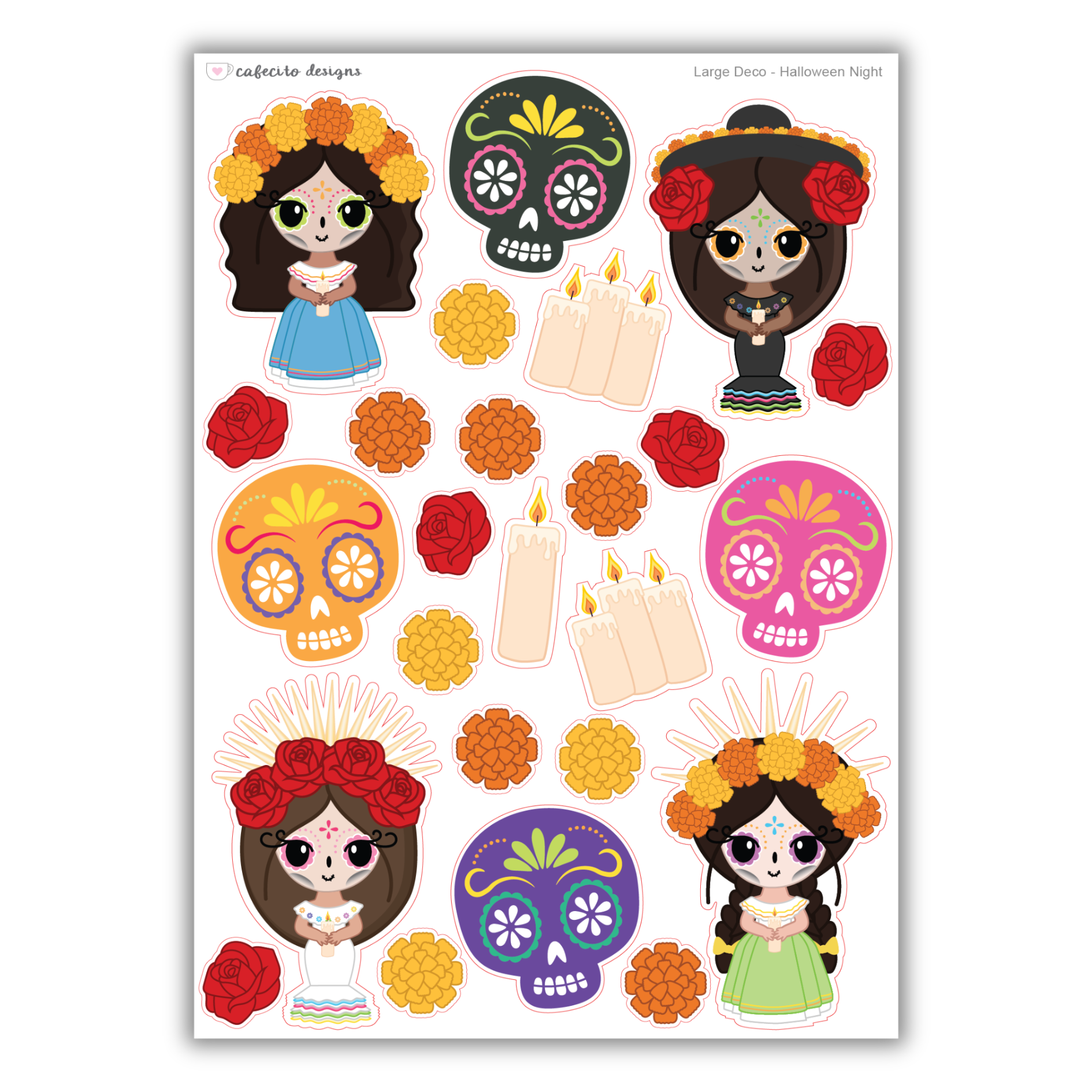 Dia de los Muertos -  Large Deco Sticker Sheet