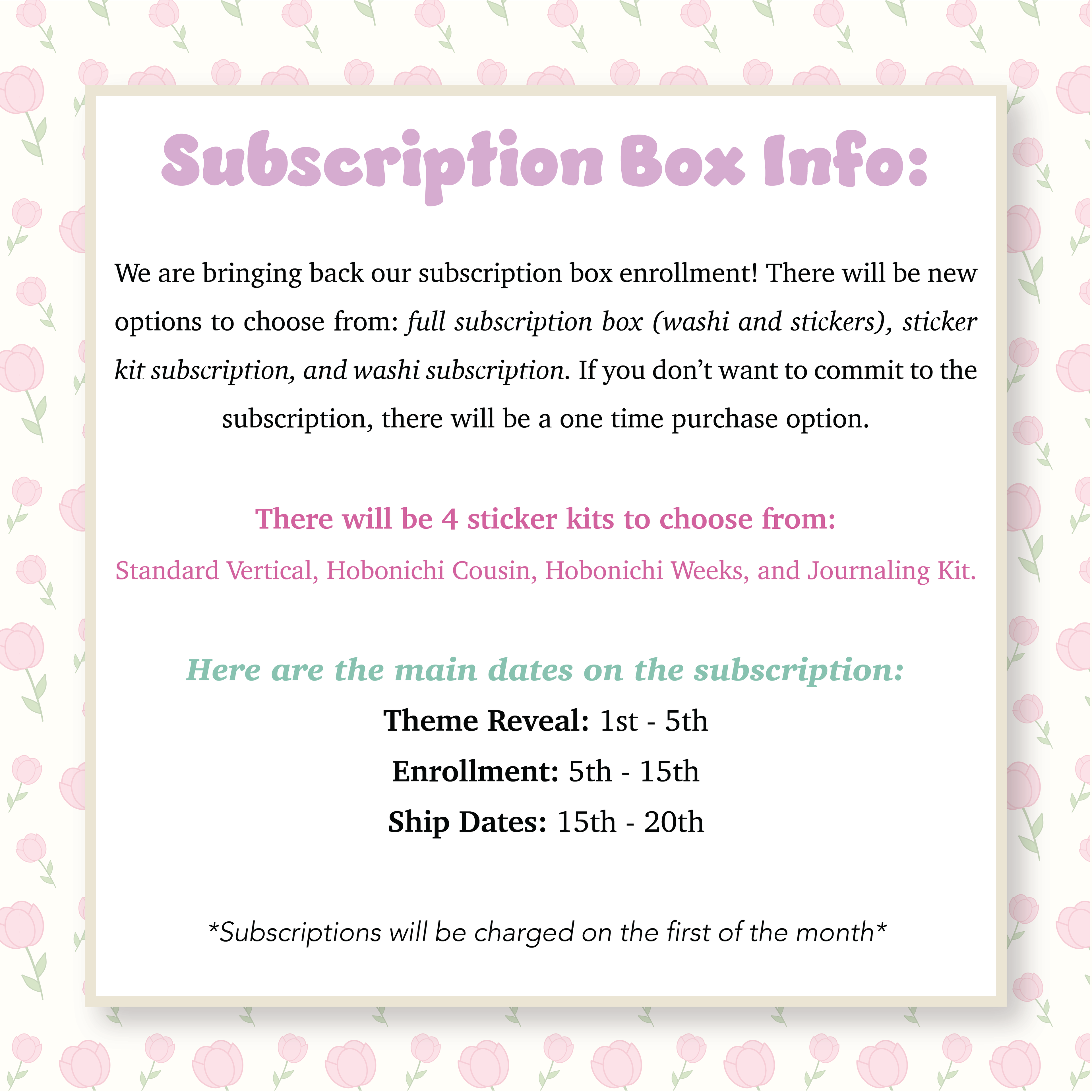 Subscription - Washi Only
