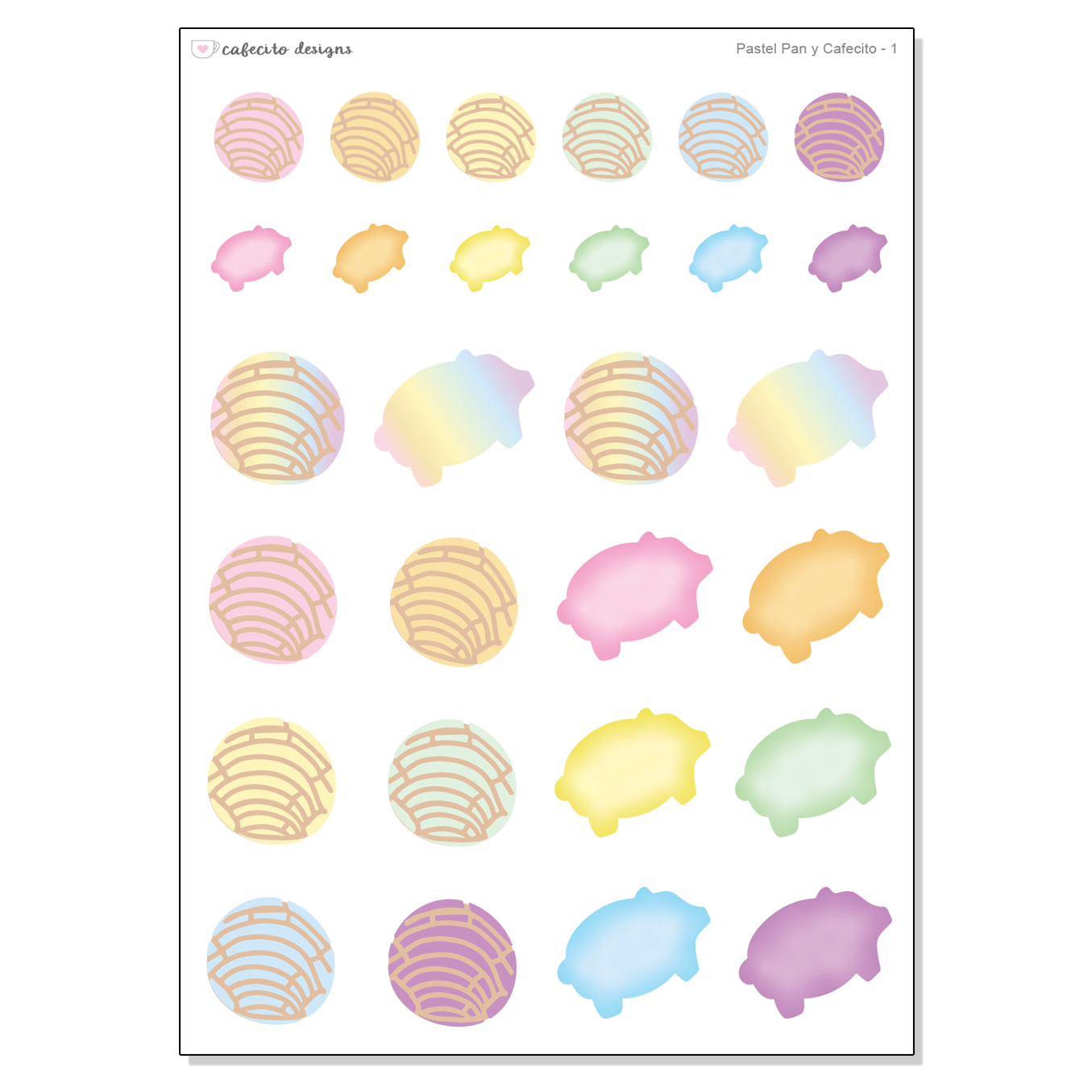 Pastel Pan y Cafecito - Deco Sticker Sheet