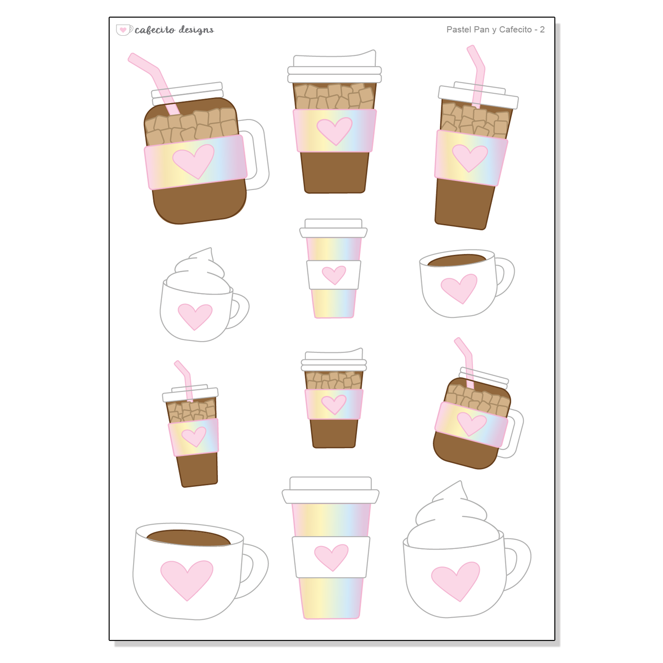 Pastel Pan y Cafecito - Deco Sticker Sheet