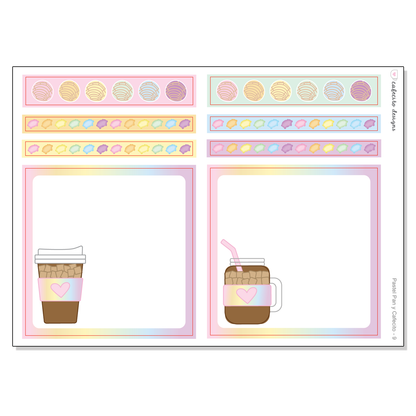 Pastel Pan y Cafecito - Sticker Kit