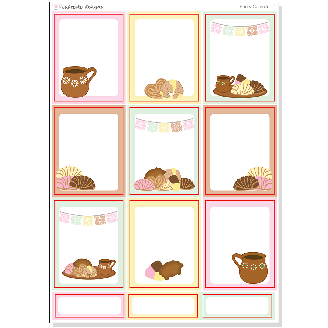 Pan y Cafecito - 10 Page Sticker Kit