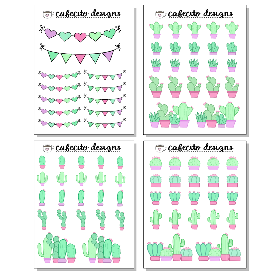 Succulents Decorative Sticker Sheet