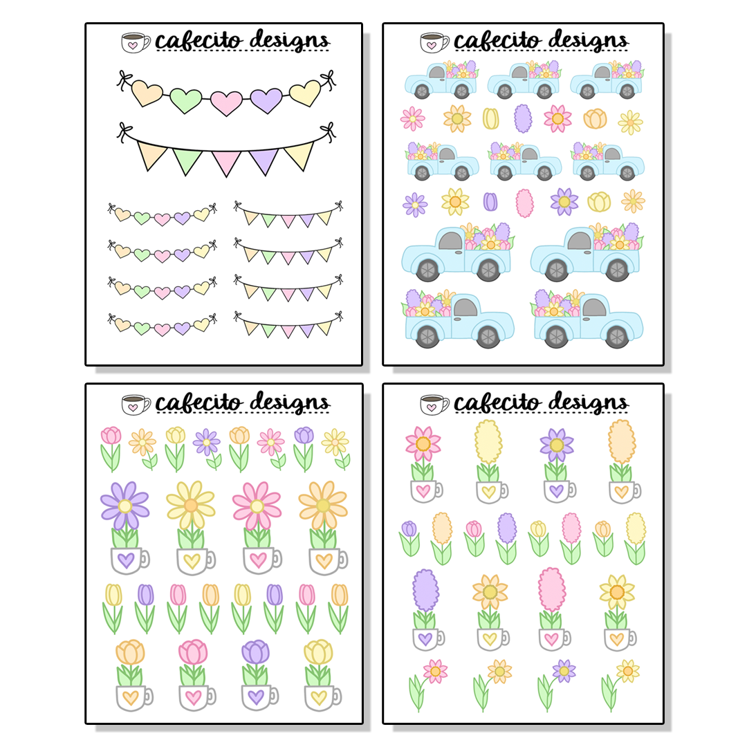 Floral - Mini Deco Sticker Sheets