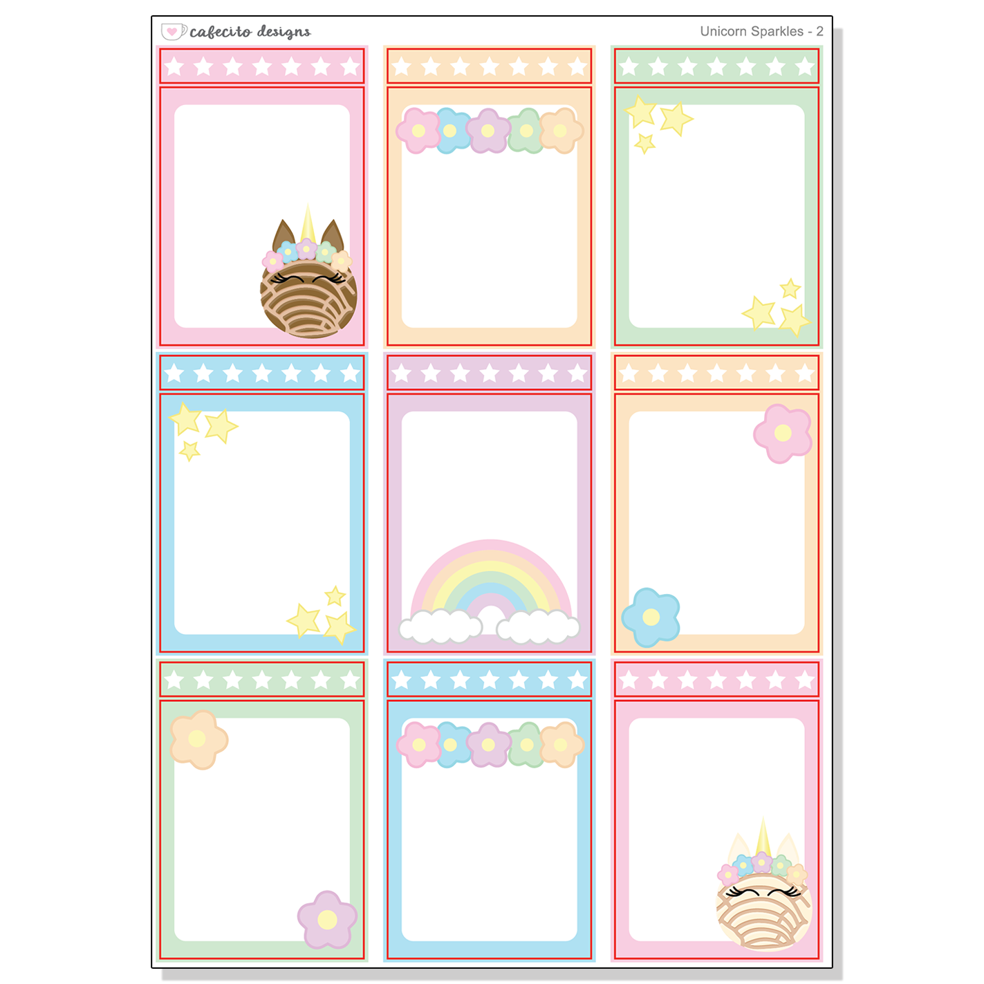 Unicorn Sparkles - Full Boxes With Boarder