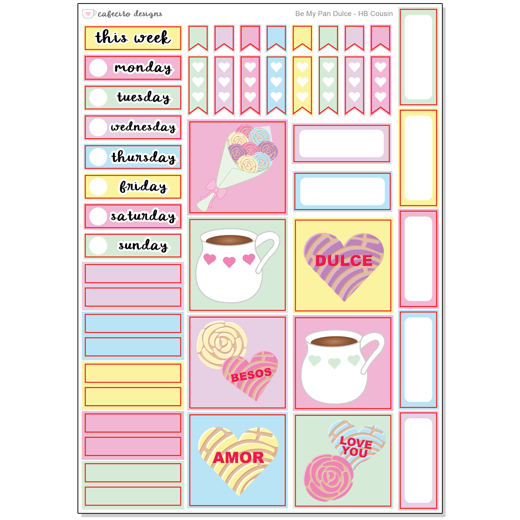 Be My Pan Dulce - Hobonichi COUSIN Functional Stickers