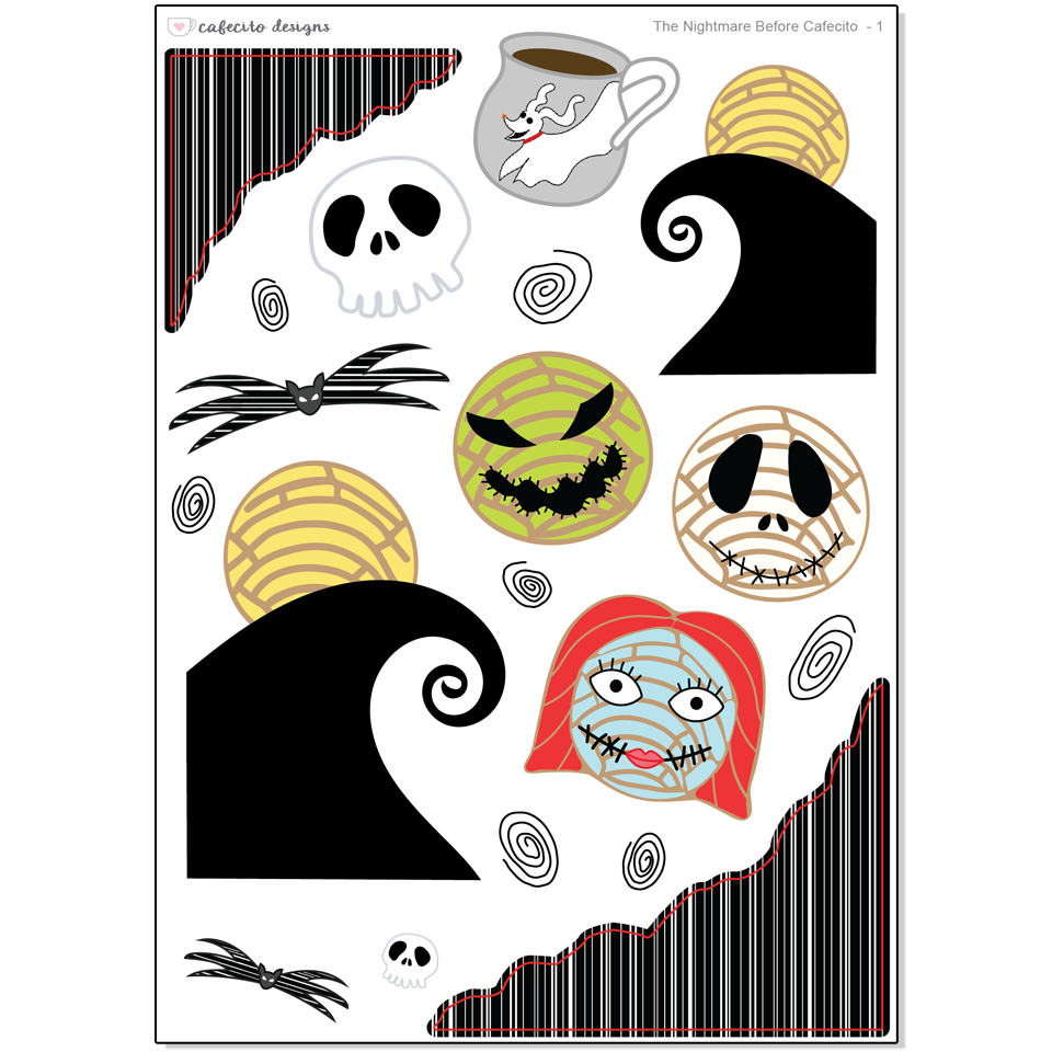 Nightmare Before Cafecito - Deco Sticker Sheet