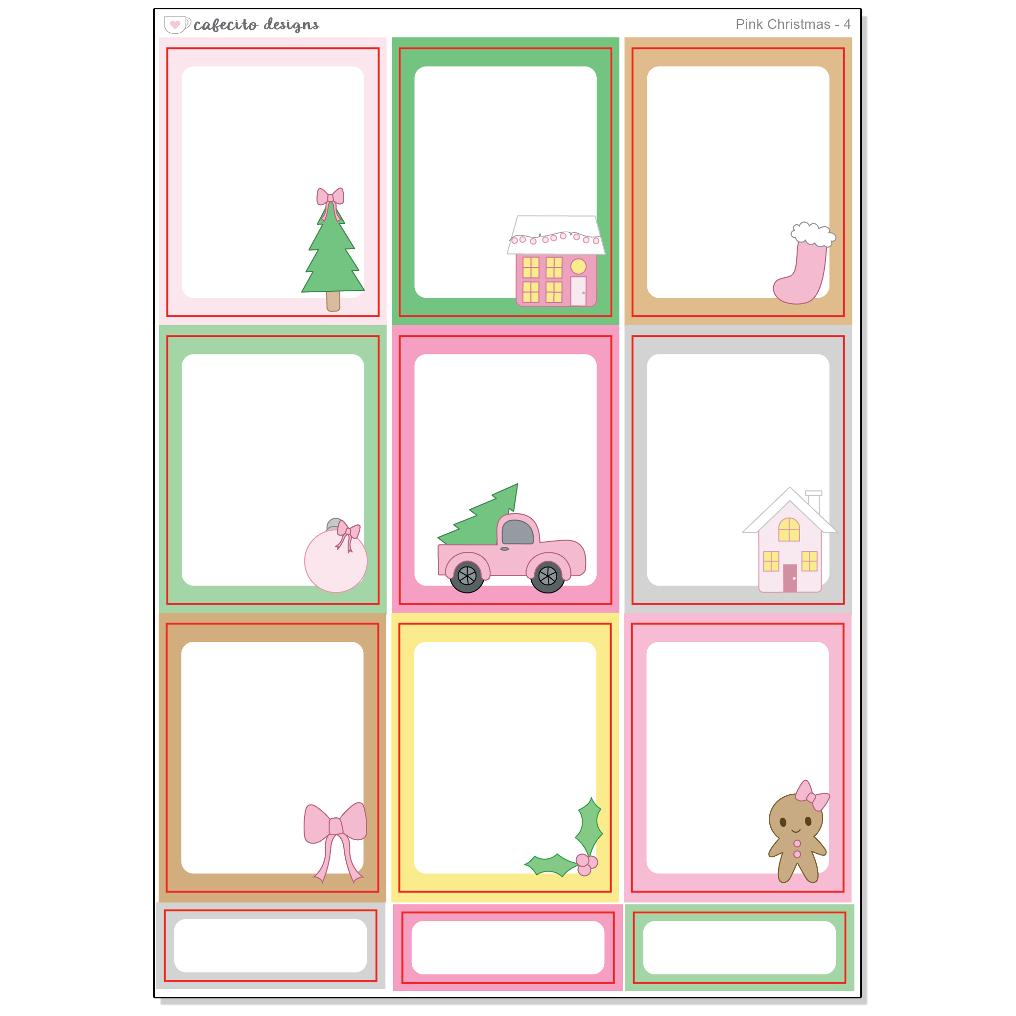 Pink Christmas - Functional Stickers
