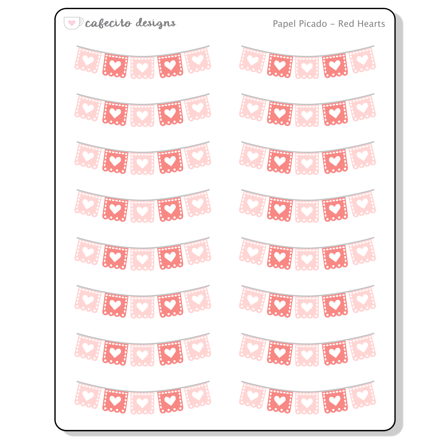 Heart Papel Picado - Mini Deco Sticker Sheet