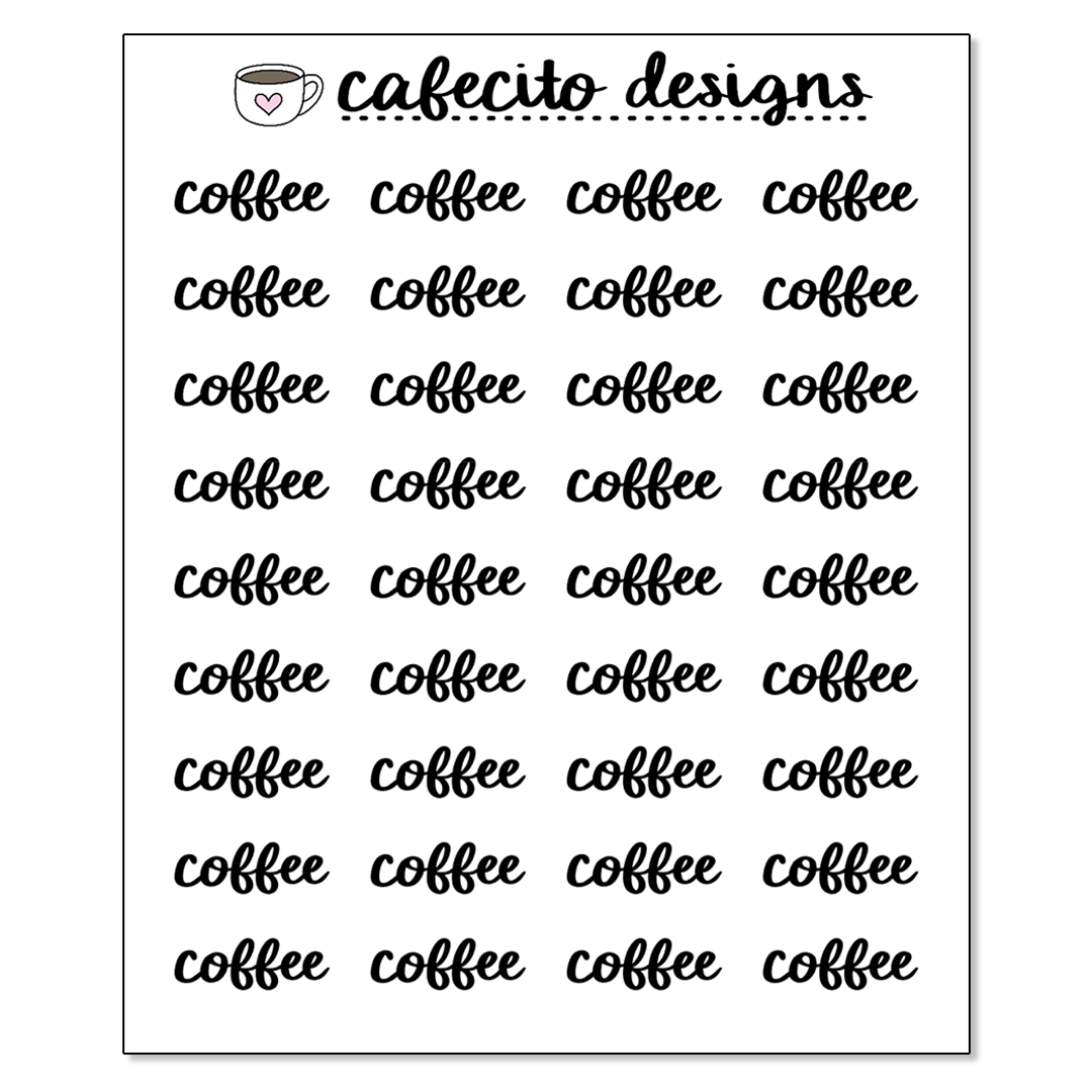 COFFEE - Script Sticker