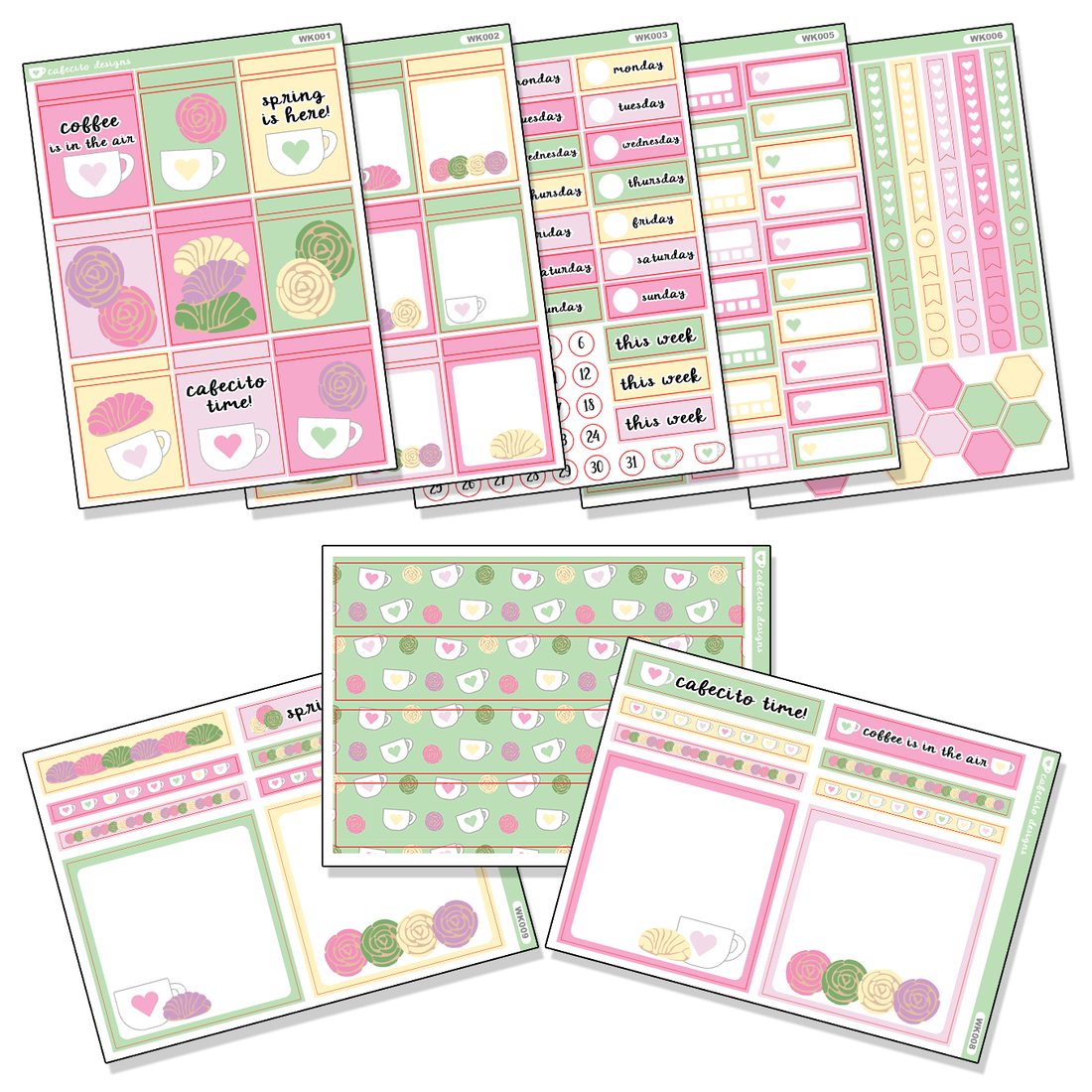 Spring With Cafecito - STICKER KIT