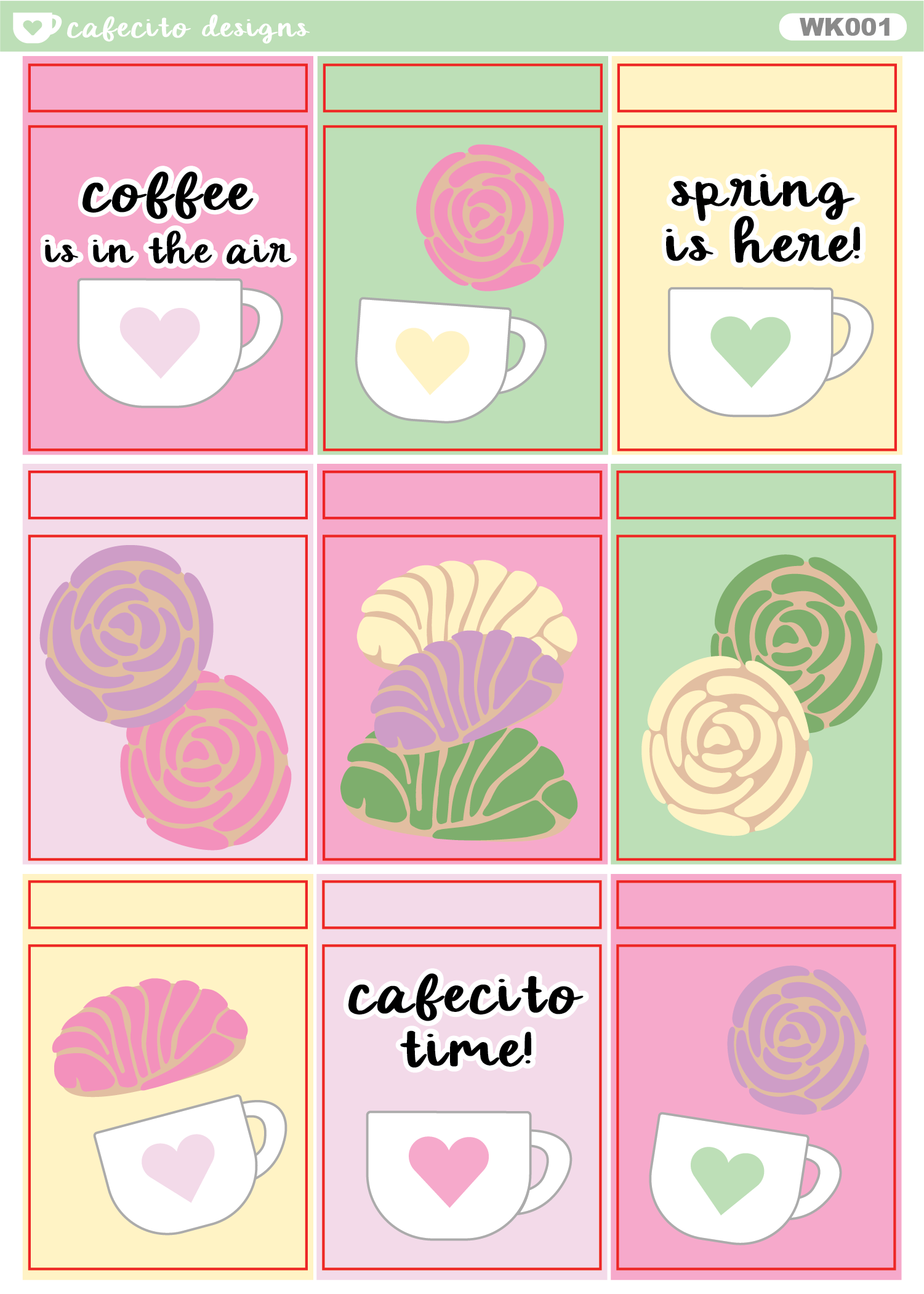 Spring With Cafecito - STICKER KIT
