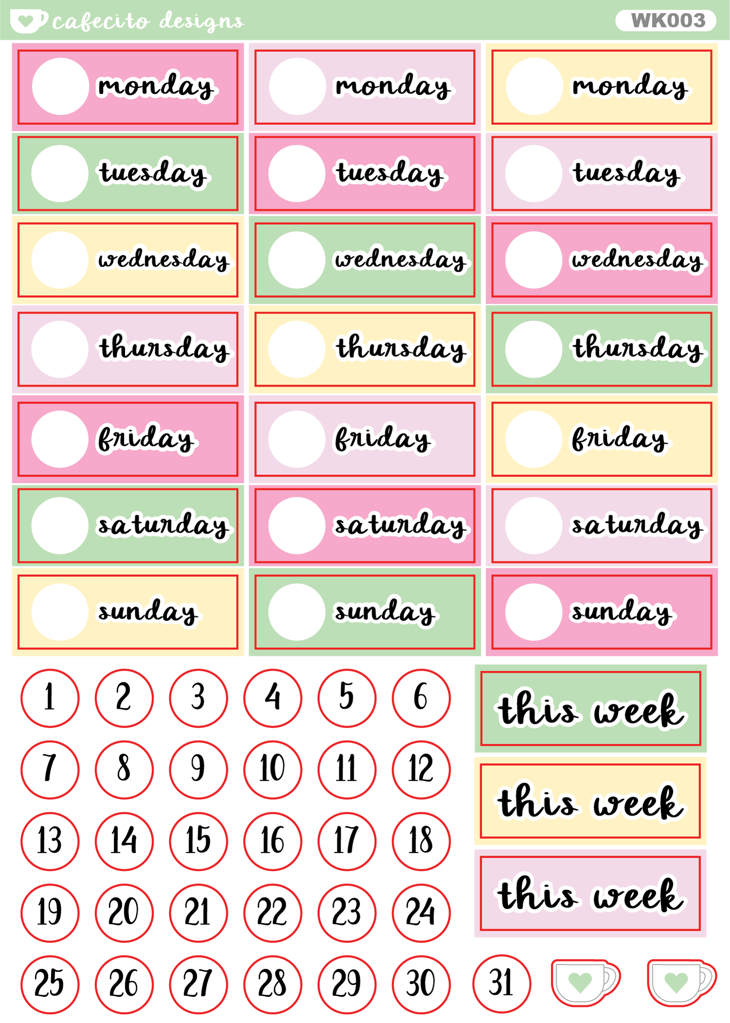 Spring With Cafecito - STICKER KIT