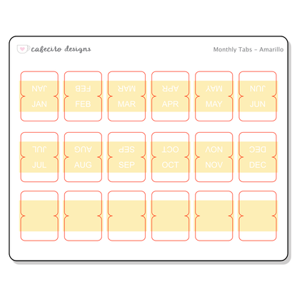 Monthly Tabs Sticker Sheet