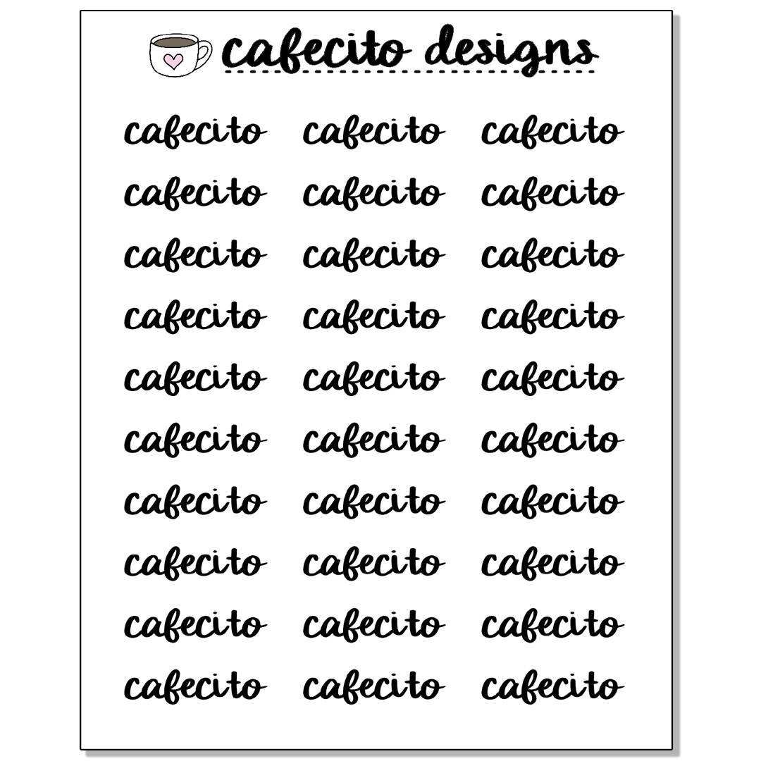 CAFECITO - Script Sticker