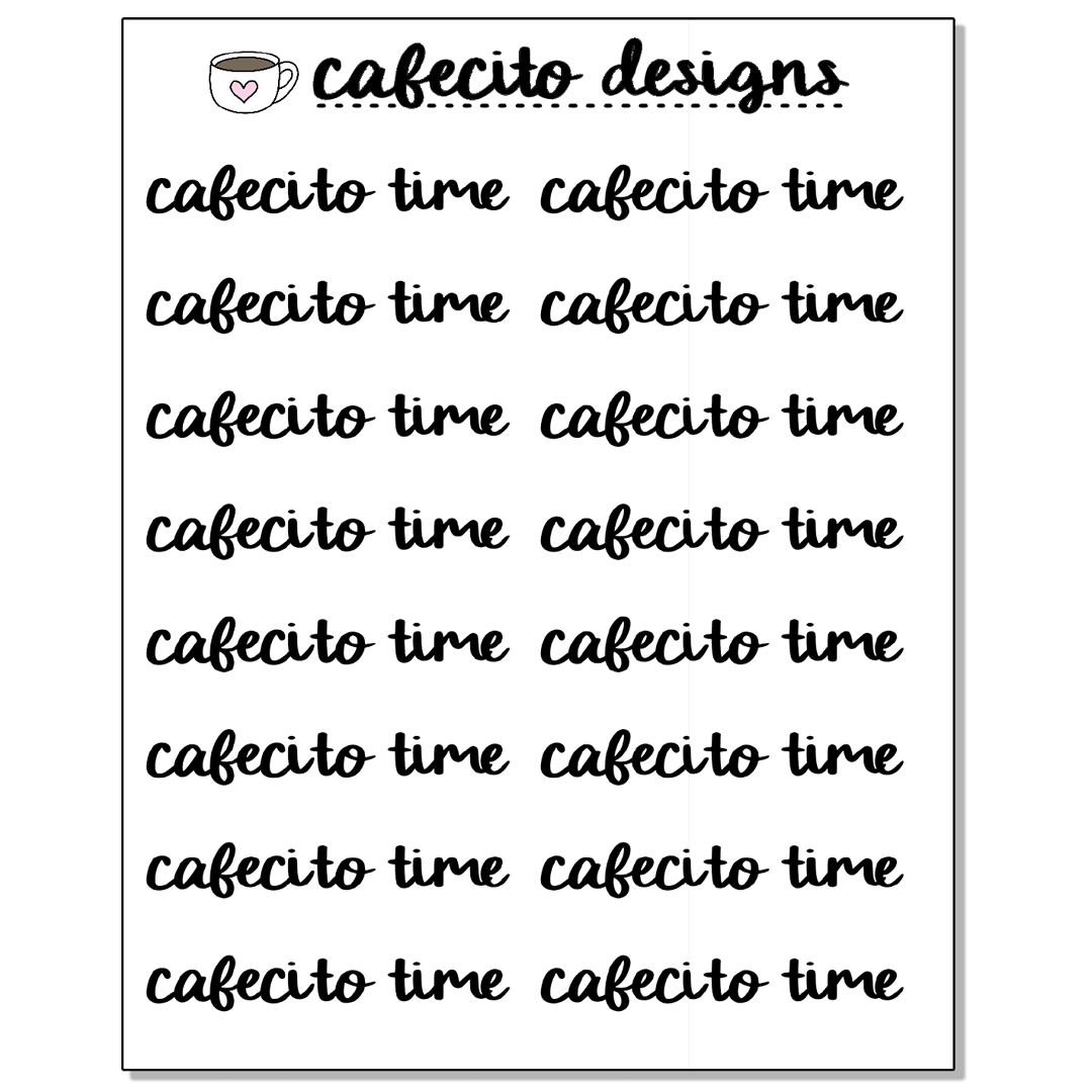 CAFECITO TIME - Script Sticker
