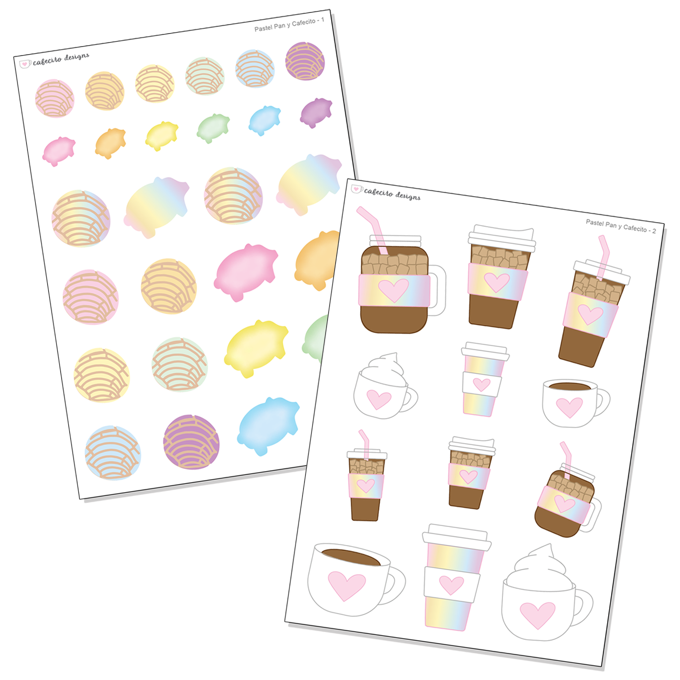 Pastel Pan y Cafecito - Deco Sticker Sheet