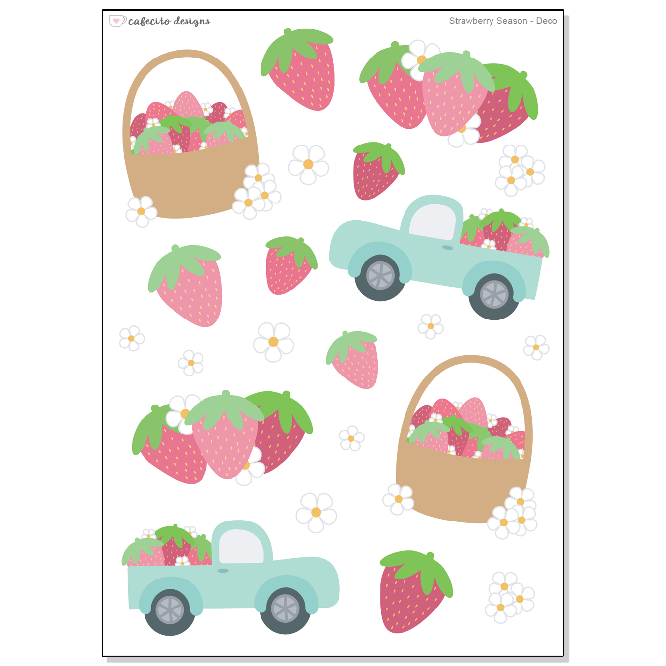 Strawberry Season - Deco Sticker Sheet
