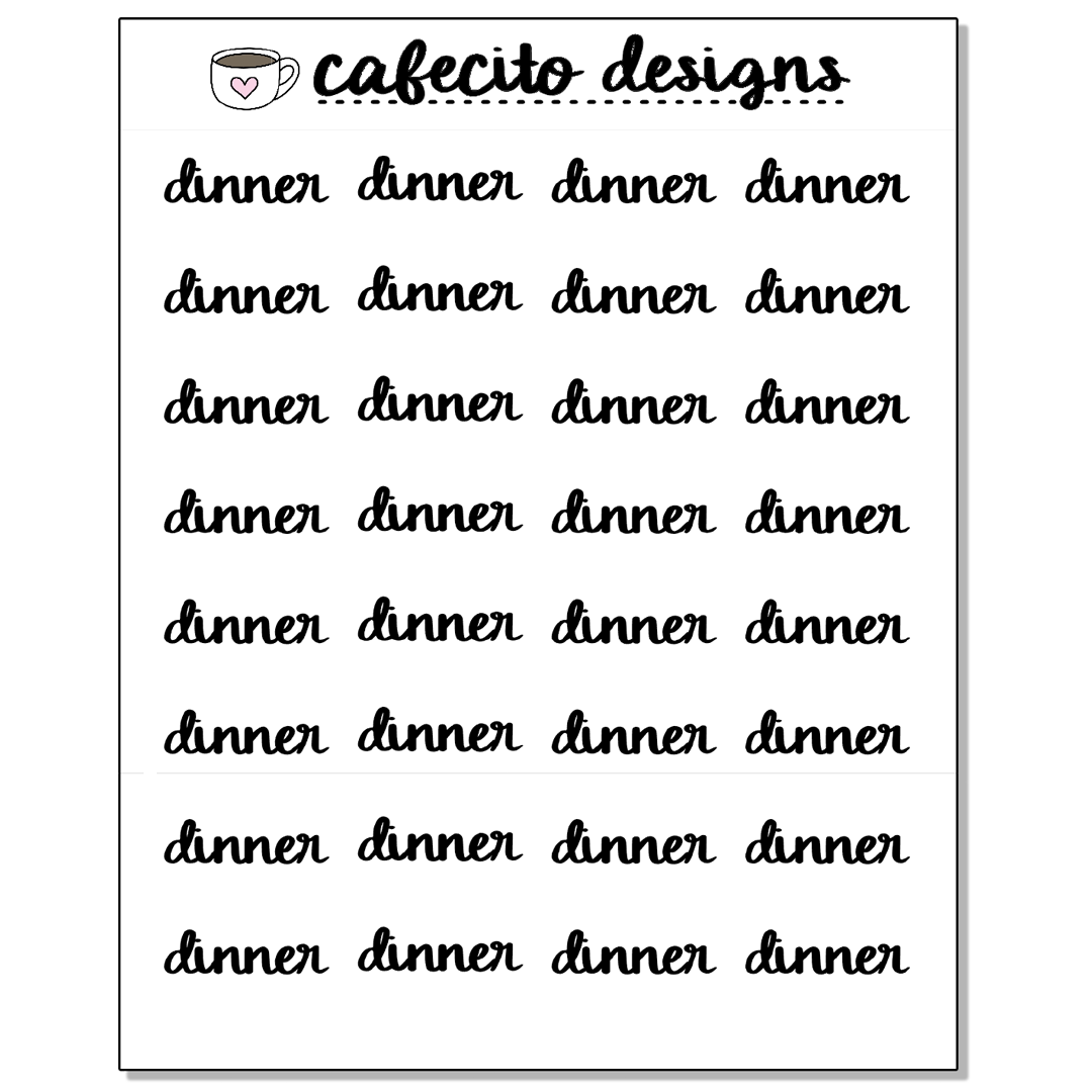 DINNER - Script Sticker