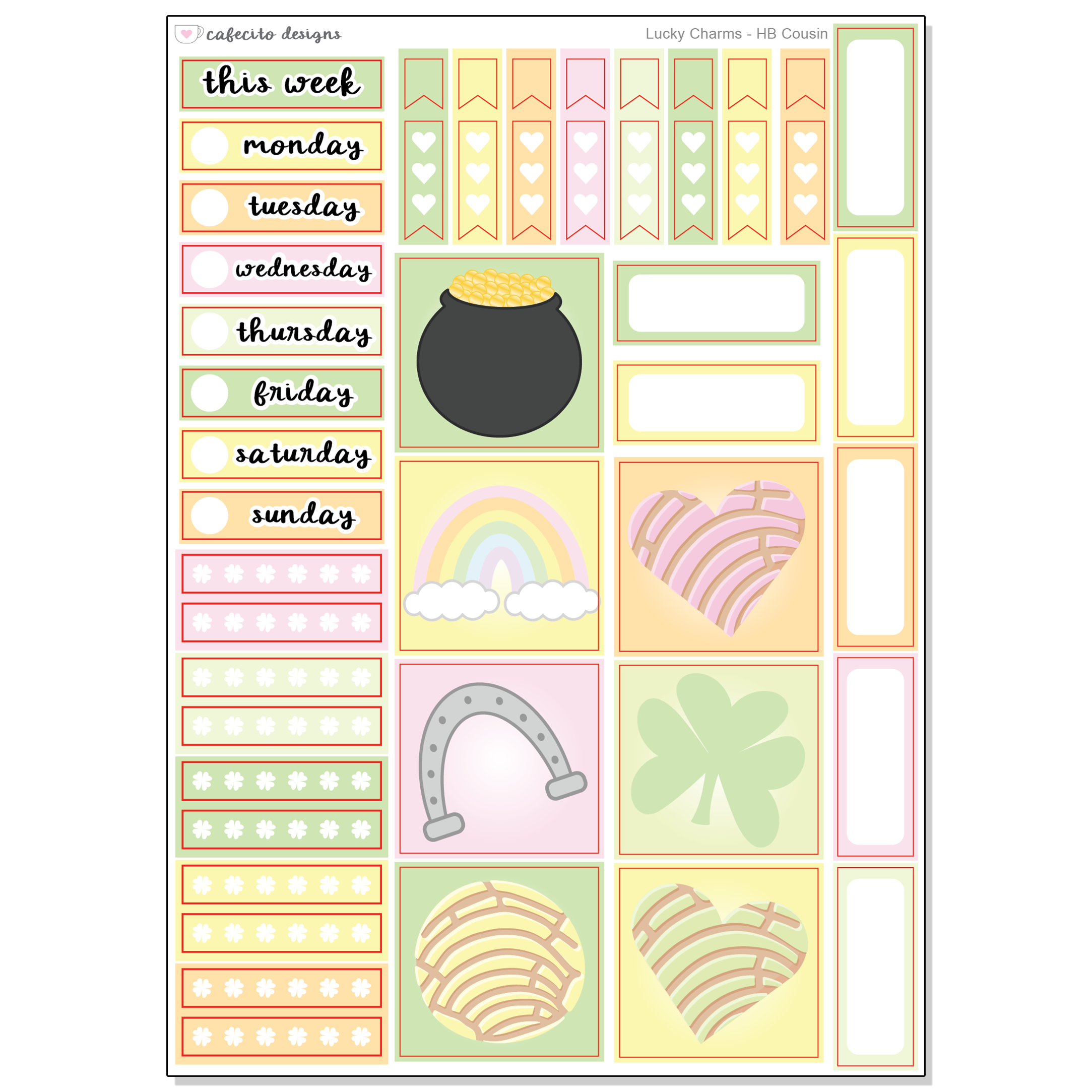 Lucky Charms - Hobonichi COUSIN Functional Stickers