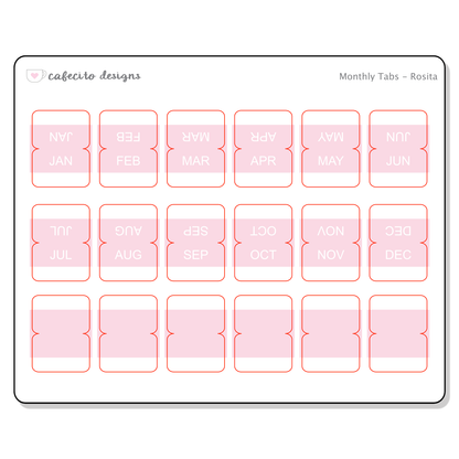 Monthly Tabs Sticker Sheet