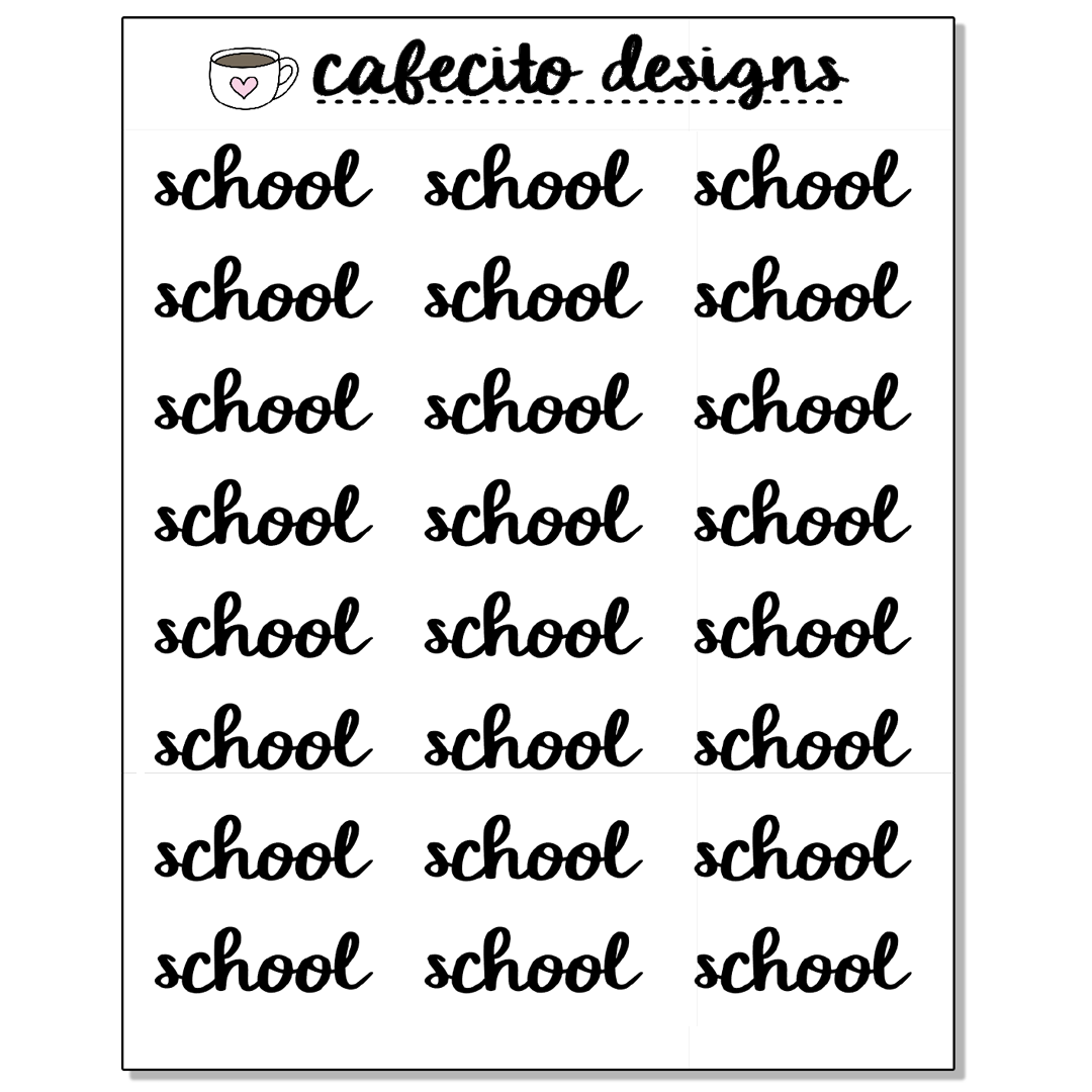 SCHOOL - Script Sticker